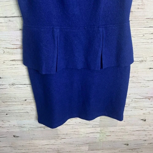 Anthropologie Sparrow large  Wool Blue Peplum Dress size large - Picture 2 of 9